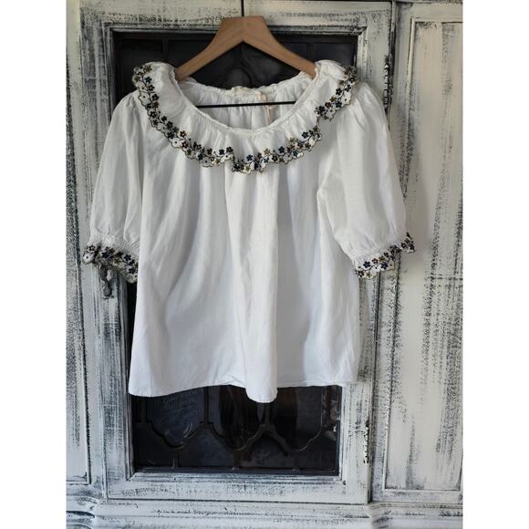 Anthropologie Vita Embroidered Femme Blouse - New - Size 4 - Picture 3 of 3